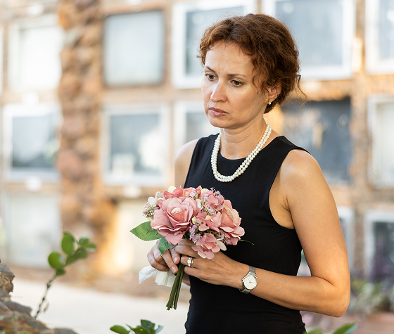 woman with flower