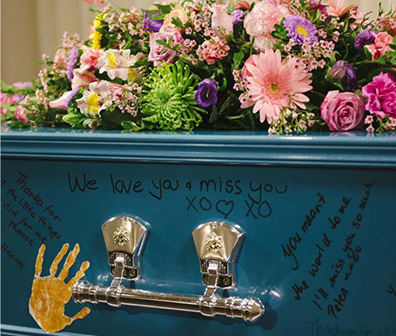 Personalised Messages on Coffin