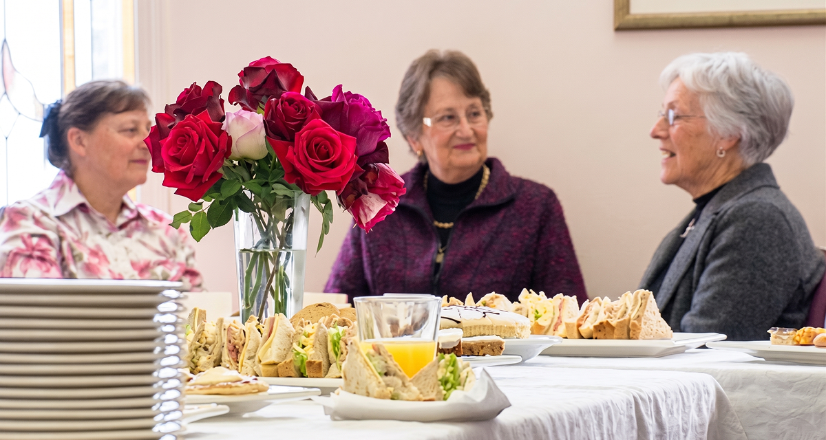 people at reception