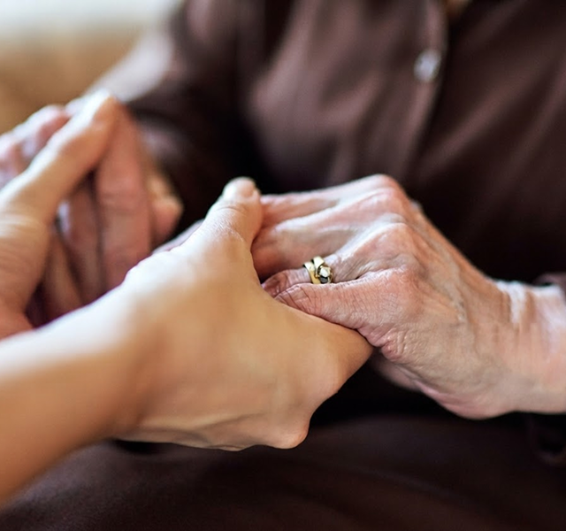 two hands touching