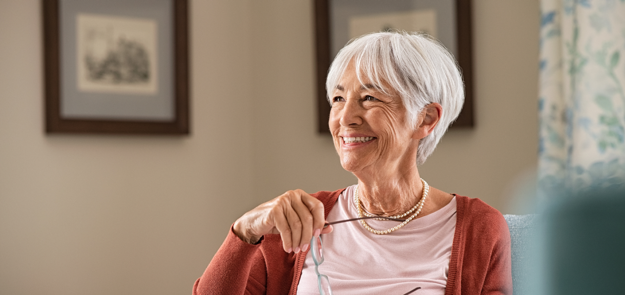 old woman smiling